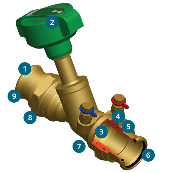 Cut-away of Press-Fit ball valve